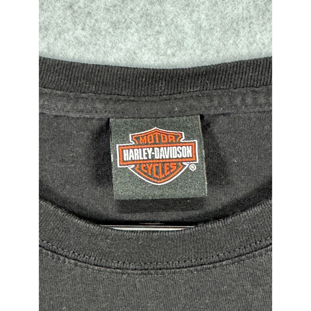 Harley-Davidson Glacier Kalispell Montana Graphic T-Shirt Mens XL Black Goat Bus - Picture 3 of 9